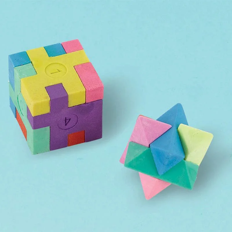 - Rabbit grass rack to prevent waste food box Puzzle cube erasers, 12 per package