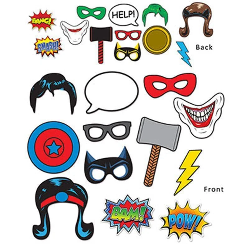 - Deodorizing cat litter tofu litter Superhero photo booth props, 12 per package