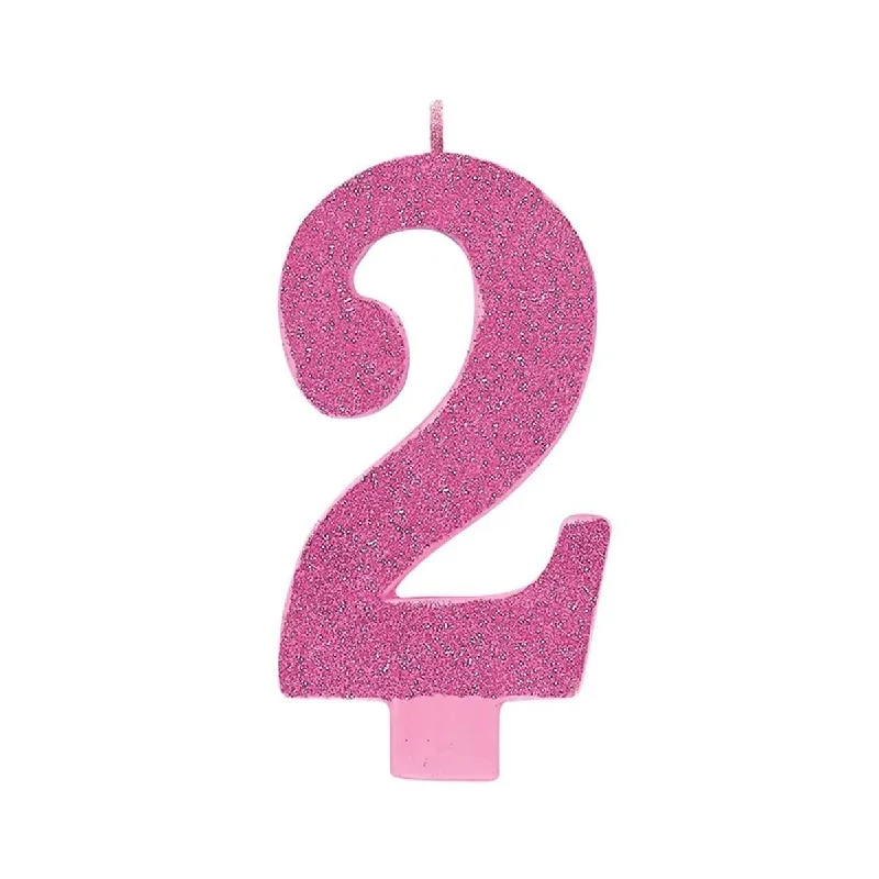 -Splash-proof food bowl AND Anti-choking slow food bowl Large Num Glitter Candle #2 - Pink -Splash-proof food bowl AND Anti-choking slow food bowl Large Num Glitter Candle #2 - Pink