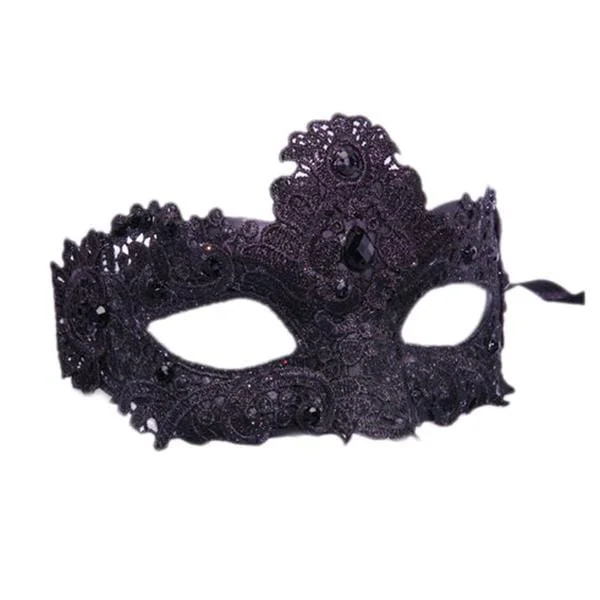  -Non-contact cat thermometer Black brocade lace masquerade mask
