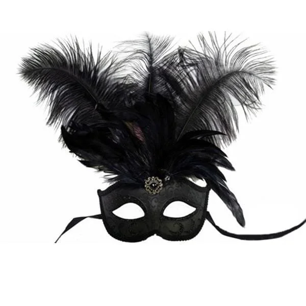 - Dog heart rate monitoring collar Black venetian mask with ostrich feathers