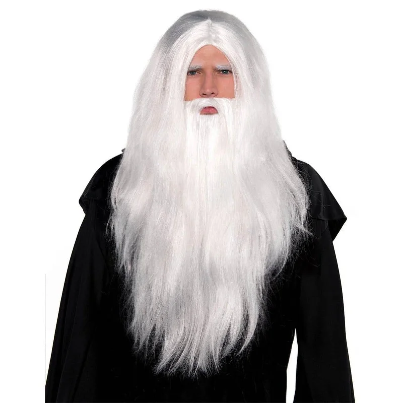  Sorcerer wig and beard set for men