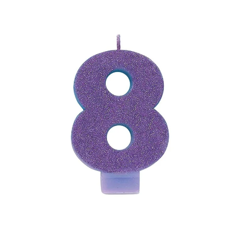  -Anti-scratch sofa protective cover Numeral Glitter Candle #8 - Purple
