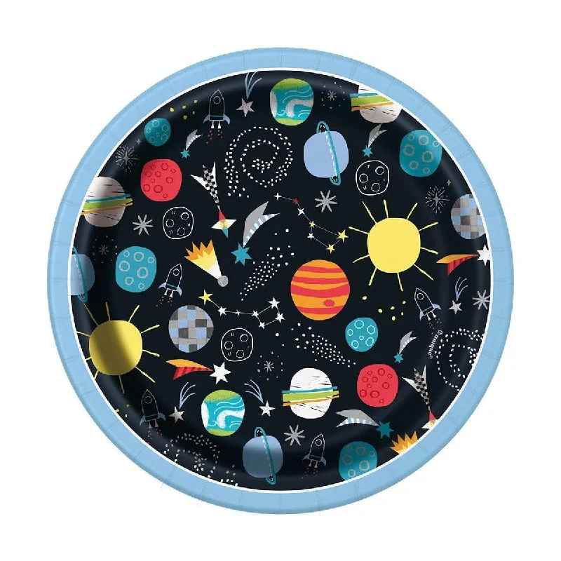 - Postoperative pet anti-licking Elizabethan collar Outer Space Dessert Plates 7 inches, 8 per package - Postoperative pet anti-licking Elizabethan collar Outer Space Dessert Plates 7 inches, 8 per package