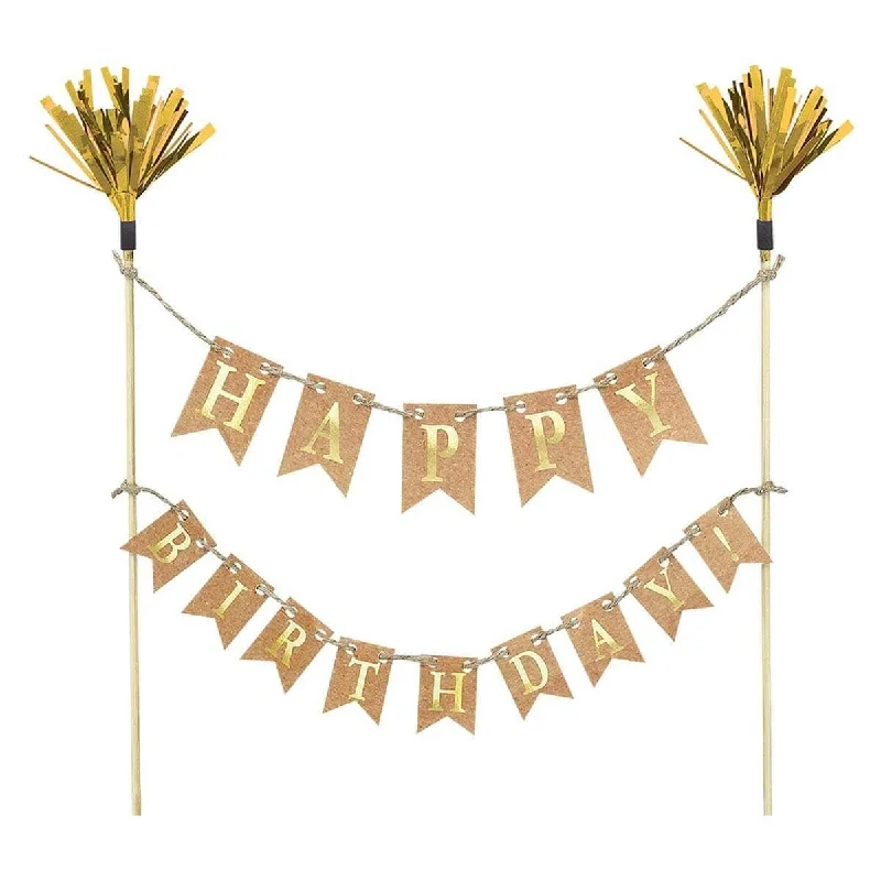 - Pet vitamin complex nutrition tablets Cake Picks Happy Birthday - Gold
