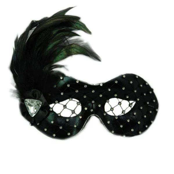 - Elderly dog ​​joint care mattress Black venetian mask with rhinestones and feathers