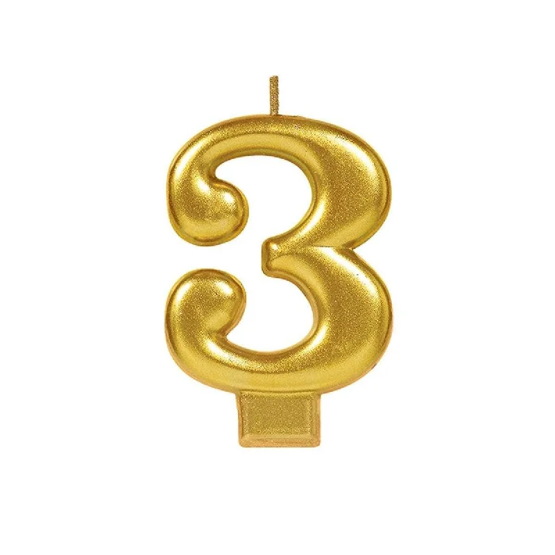 - Automatic temperature adjustment cat bed Metallic Numeral Candle #3 - Gold