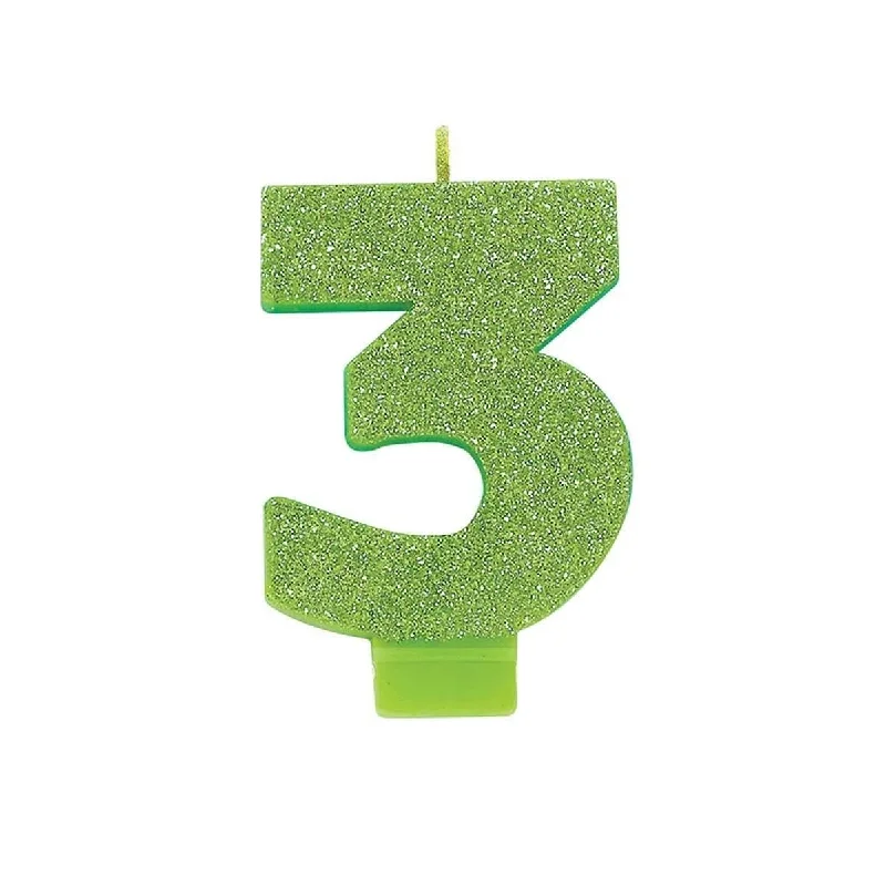 - Pet diabetes prescription food Numeral Glitter Candle #3 - Kiwi