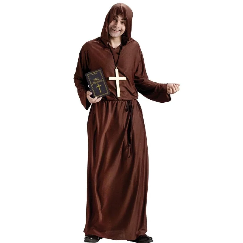 - Climbing pet constant temperature heating pad Monk Costume for Adults, Brown Hooded Robe and Belt