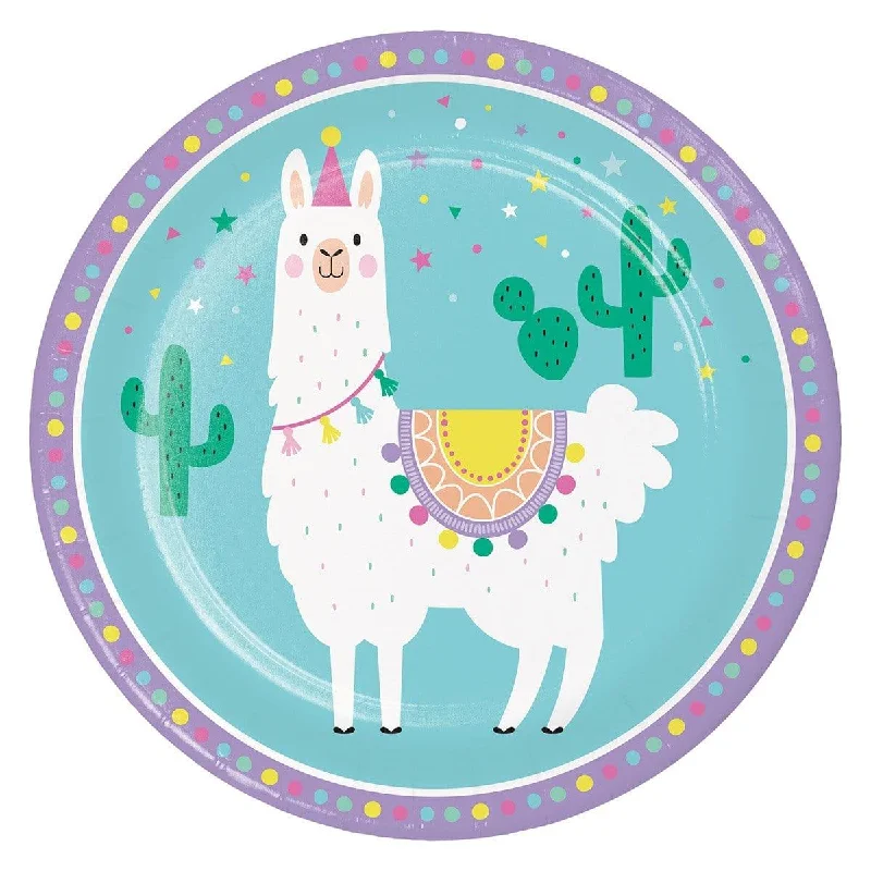 - Dog disposable foam shower gel Llama Party Dinner Plates 9 inches, 8 per package