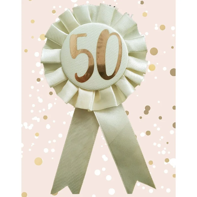 - Pet tear stain cleaning wipes Rosette Badge Rose Gold - 50th