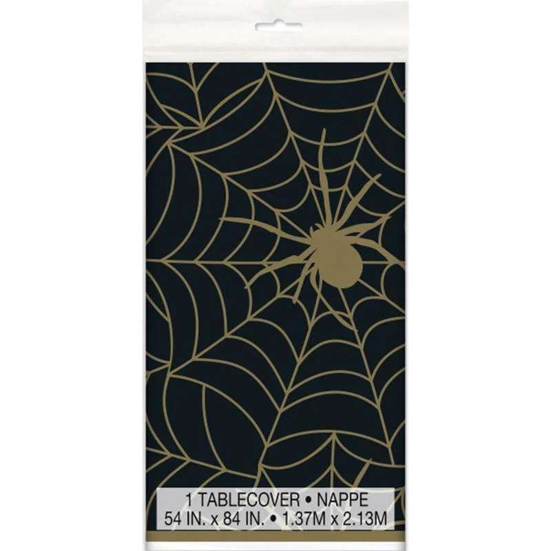  Black & Gold Spider Web tablecover