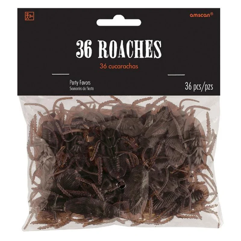  Plastic cockroaches, 36 per package