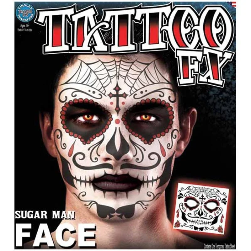 - Car dog seat belt Sugar man face temporary tattoo