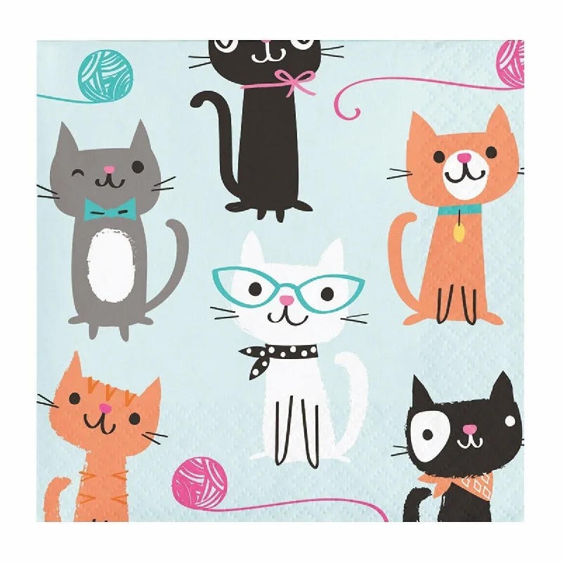 -Anti-scratch scratching board AND cat bed in one Purr-fect Party beverage napkins, 16 per package -Anti-scratch scratching board AND cat bed in one Purr-fect Party beverage napkins, 16 per package