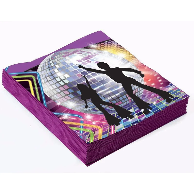 -Splash-proof food bowl AND Anti-choking slow food bowl Disco Fever Lunch Napkins, 16 per Package -Splash-proof food bowl AND Anti-choking slow food bowl Disco Fever Lunch Napkins, 16 per Package