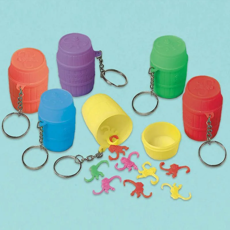 - Parrot climbing and standing wooden frame Monkey game keychains, 12 per package