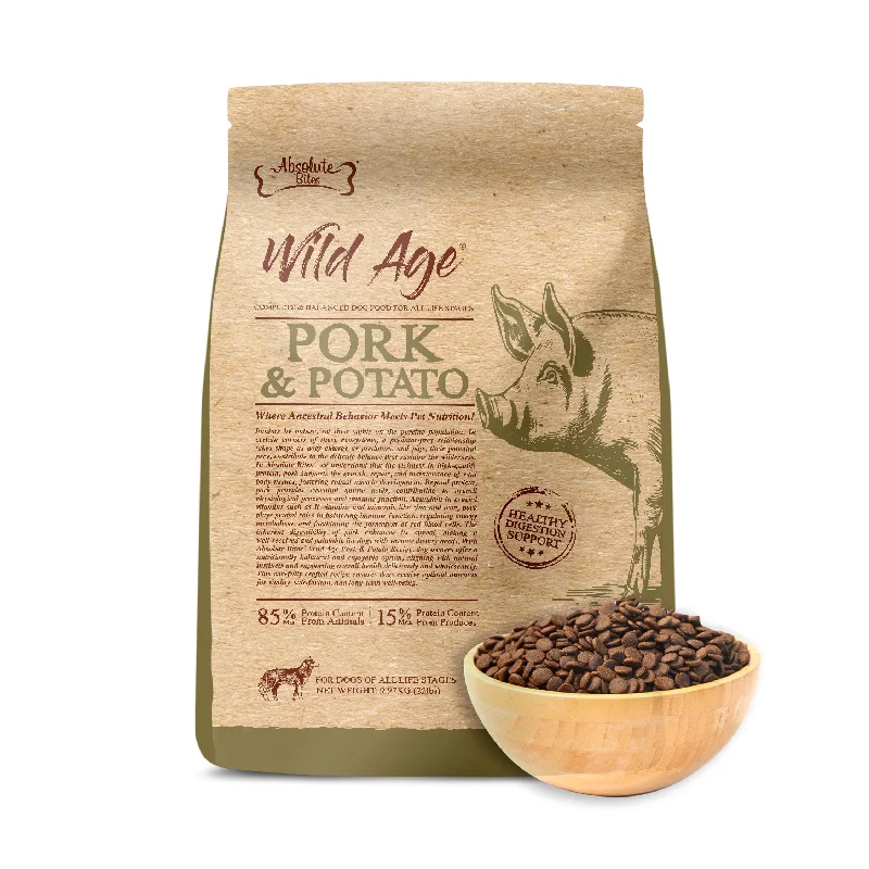 - Dog food helps the digestive systemAbsolute Bites Wild Age Dry Dog Food - Pork & Potato (22lbs)