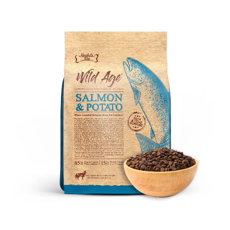 - Food for large dogsAbsolute Bites Wild Age Dry Dog Food - Salmon & Potato (3.3lbs) - Food for large dogsAbsolute Bites Wild Age Dry Dog Food - Salmon & Potato (3.3lbs)
