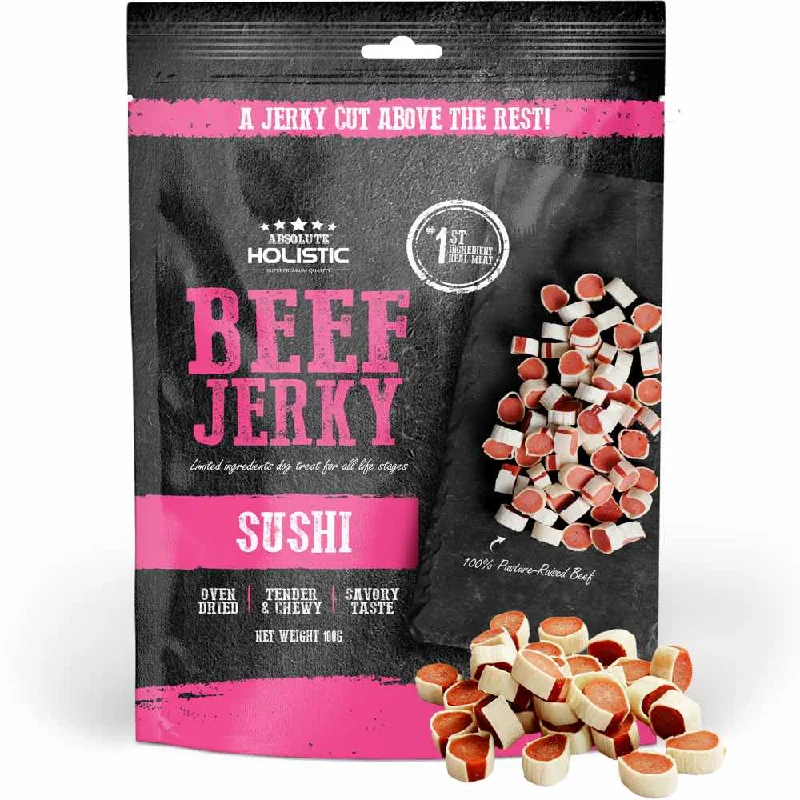 - Hypoallergenic dog food20% OFF: Absolute Holistic Beef Jerky Sushi Dog Treats 100g - Hypoallergenic dog food20% OFF: Absolute Holistic Beef Jerky Sushi Dog Treats 100g