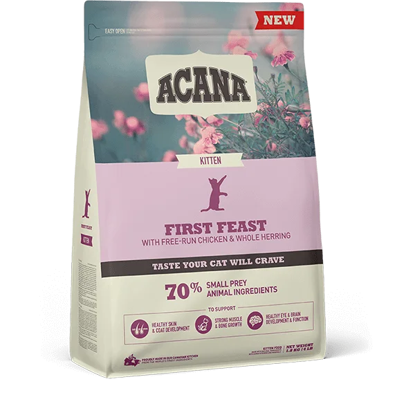    - Cat food for multi-cat households  Acana Kitten First Feast
