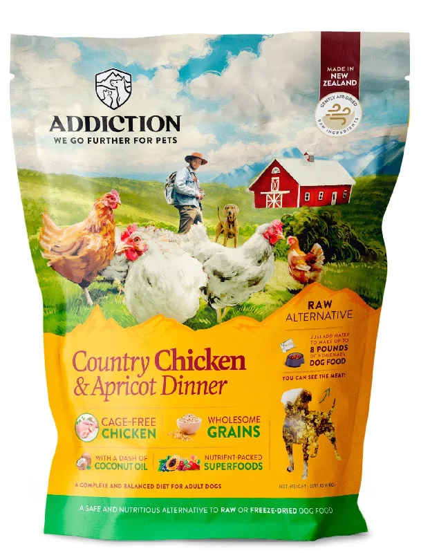 -High-fiber dog foodAddiction Grain Free Country Chicken & Apricot Dog Dry Food 2lbs -High-fiber dog foodAddiction Grain Free Country Chicken & Apricot Dog Dry Food 2lbs