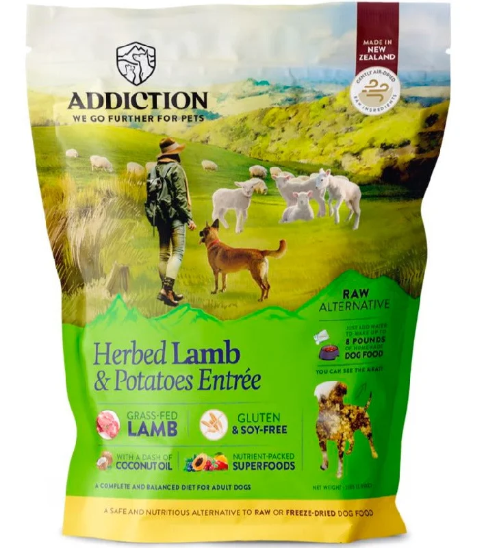 - How is Birgi dog food20% OFF: Addiction Herbed Lamb & Potatoes Grain Free Raw Alternative Dog Food 2lb