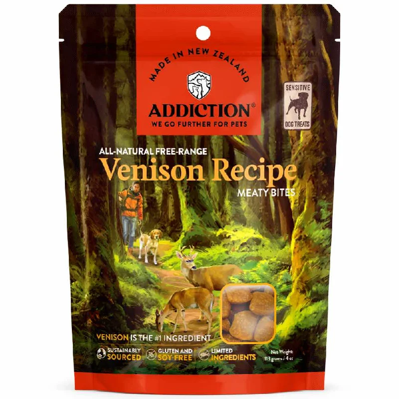 - Hypoallergenic dog food20% OFF: Addiction Meaty Bites Venison Grain Free Dog Treats 4oz - Hypoallergenic dog food20% OFF: Addiction Meaty Bites Venison Grain Free Dog Treats 4oz