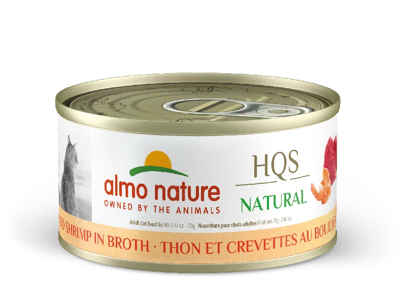    - Cat food for digestive health  Almo Nature HQS Natural Tuna & Shrimp in Broth 70g