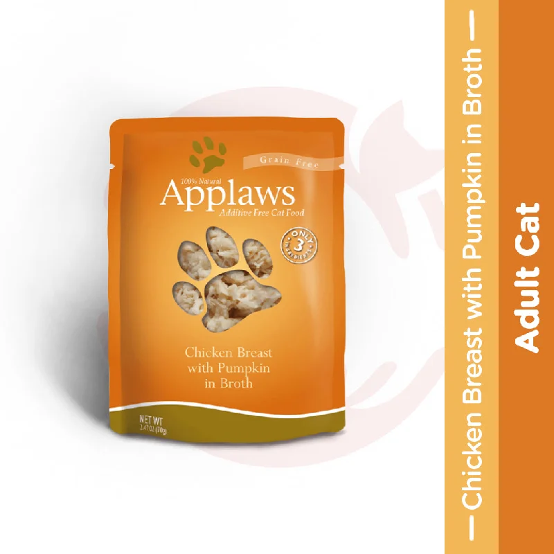 - Cat food for spayed/neutered cats Applaws Wet Cat Food - Chicken Breast with Pumpkin in Broth (70g x 12 Pouches) - Cat food for spayed/neutered cats Applaws Wet Cat Food - Chicken Breast with Pumpkin in Broth (70g x 12 Pouches)