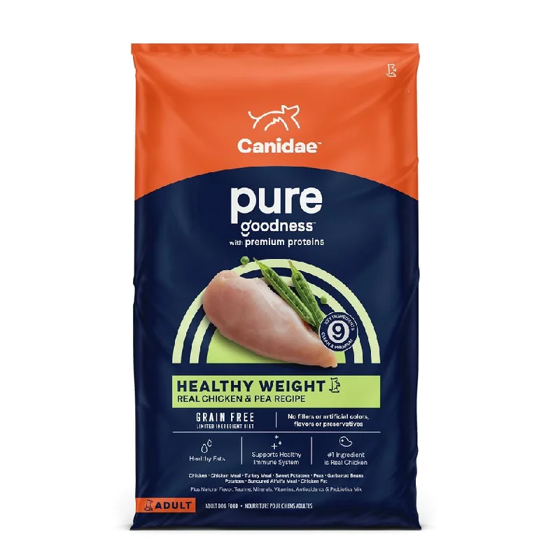  -High-fiber dog foodPURE Weight Management Grain Free Dog Dry Food - Chicken & Pea