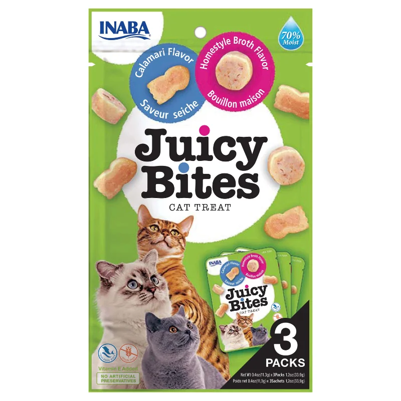 Cat FoodChuru Cat Treats Juicy Bites - Homestyle Borth & Calamari (3 sticks x 11g)