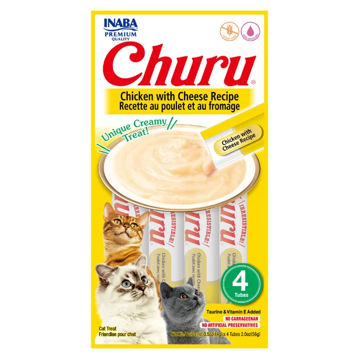 - Fish-based cat food Churu Creamy Cat Treats - Chicken with Cheese (4 sticks x 14g) - Fish-based cat food Churu Creamy Cat Treats - Chicken with Cheese (4 sticks x 14g)