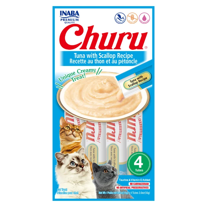 - Digestive care cat food Churu Creamy Cat Treats - Tuna with Scallop (4 sticks x 14g) - Digestive care cat food Churu Creamy Cat Treats - Tuna with Scallop (4 sticks x 14g)