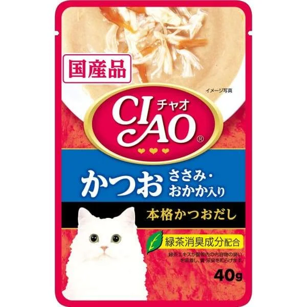 - Weight management cat food Ciao Creamy Soup Pouch Tuna (Katsuo) & Chicken Fillet Topping Dried Bonito 40g - Weight management cat food Ciao Creamy Soup Pouch Tuna (Katsuo) & Chicken Fillet Topping Dried Bonito 40g