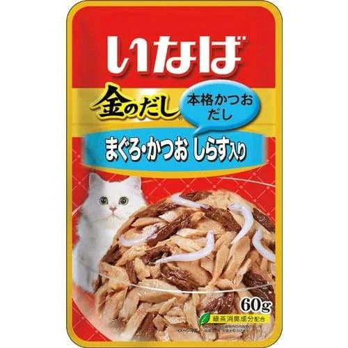    - Fish-based cat food  Ciao Golden Stock Tuna with Pouch Whitebait Wet Cat Food 60g