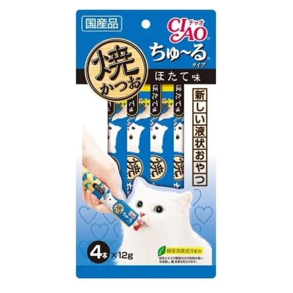 - Purina Pro Plan cat food palatability Ciao Grilled Skipjack Tuna & Scallop Liquid Cat Treat 48g (12gx4) - Purina Pro Plan cat food palatability Ciao Grilled Skipjack Tuna & Scallop Liquid Cat Treat 48g (12gx4)