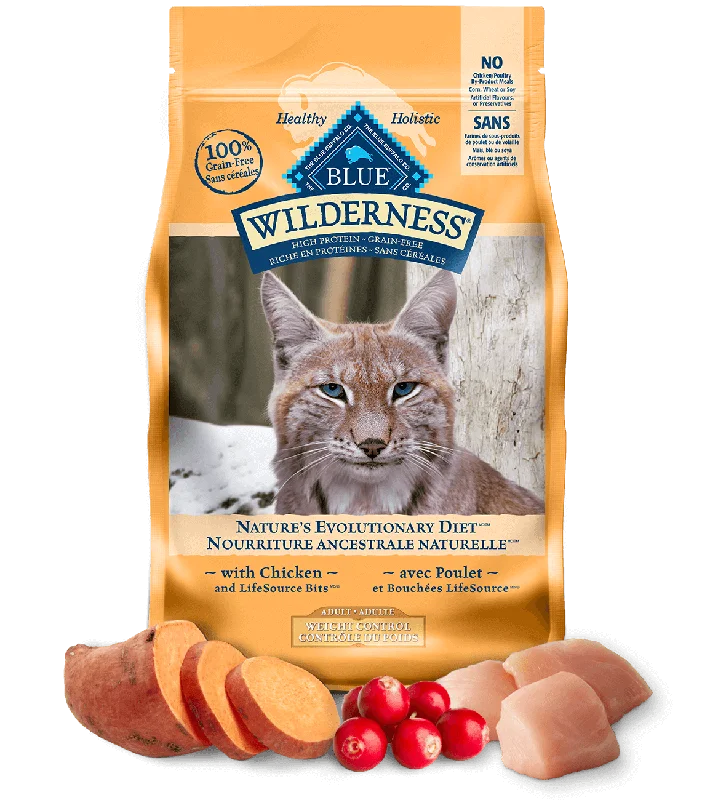    - Chicken flavor cat food  Blue Buffalo  Wilderness Weight Control Chicken Recipe