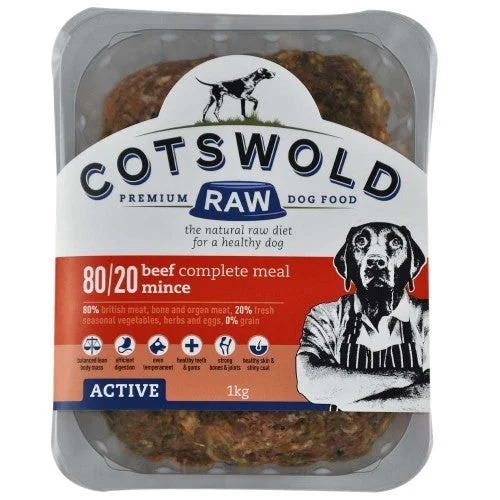 Dog FoodCotswolds Adult Working Beef Mince Active 1kg