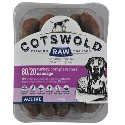 - Dog food improves immunityCotswolds Adult Working Turkey Sausage Active 500g