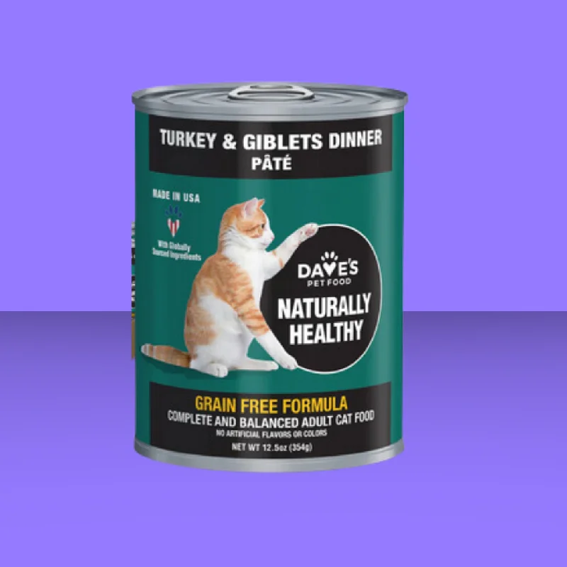 - Chicken flavor cat food Dave's Healthy & Natural Turkey & Giblets Dinner Cat 12.5oz - Chicken flavor cat food Dave's Healthy & Natural Turkey & Giblets Dinner Cat 12.5oz