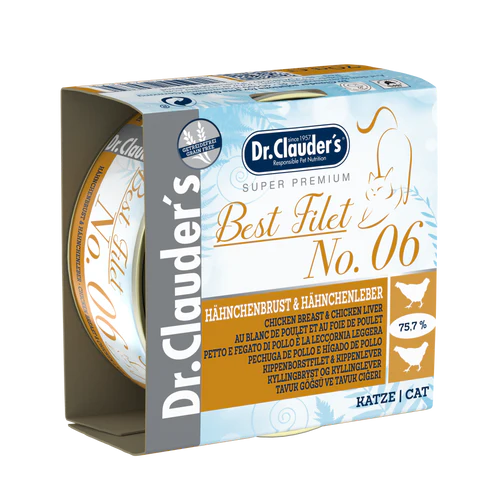 6. **Special Needs** Dr Clauder's Best Filet No 6 Chicken Breast & Chicken Liver 70g 6. **Special Needs** Dr Clauder's Best Filet No 6 Chicken Breast & Chicken Liver 70g