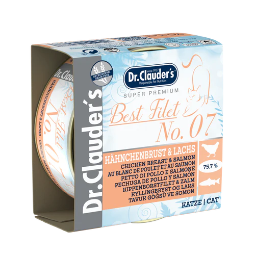    - How is Bricky cat food?  Dr Clauder's Best Filet No 7 Chicken Breast & Salmon 70g