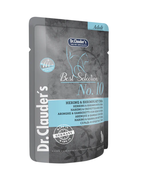 - Fish-based cat food Dr Clauder's Best Selection No 10 Herring & Shrimp With Chia 85g - Fish-based cat food Dr Clauder's Best Selection No 10 Herring & Shrimp With Chia 85g