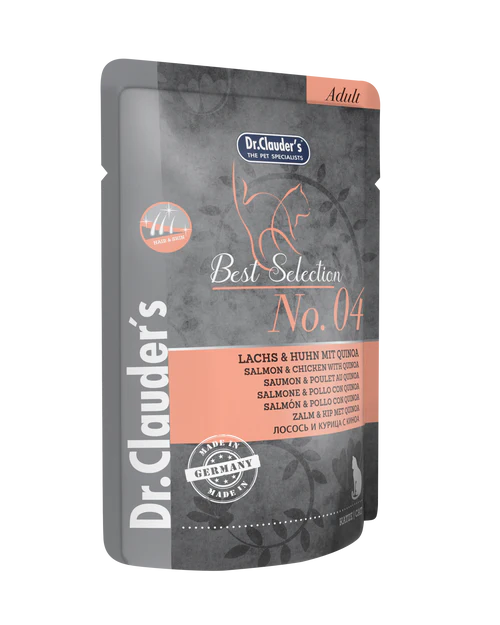 - High-fiber cat food Dr Clauder's Best Selection No 4 Salmon & Chicken With Quinoa 85g - High-fiber cat food Dr Clauder's Best Selection No 4 Salmon & Chicken With Quinoa 85g