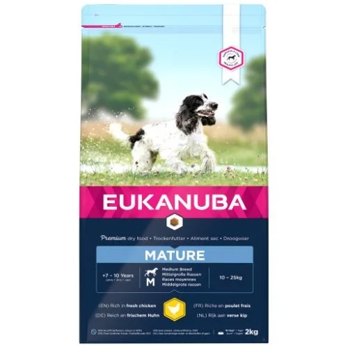 - Dog food for pregnancy and lactationEukanuba Thriving Mature Dog Food for Medium Breeds with Chicken 2kg