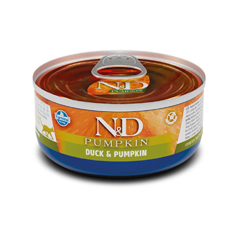    - Cat food for coat health  Farmina Grain Free Duck & Pumpkin Cat Canned
