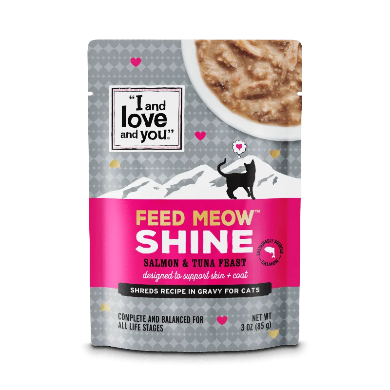    - Hypoallergenic cat food  Feed Meow Shine Salmon & Tuna Feast