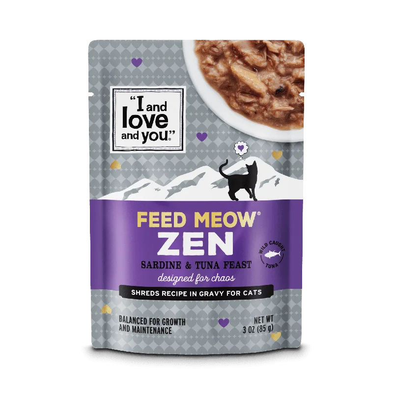    - Cat food for pregnant and nursing cats  Feed Meow Zen Sardine & Tuna Feast