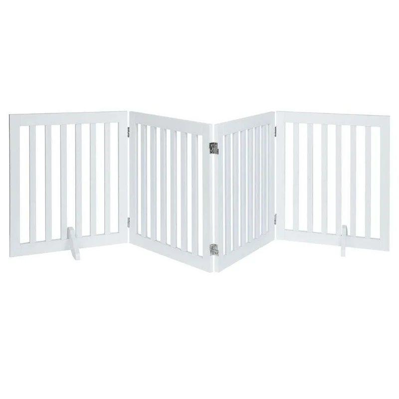 7. **Pet clothes are thickened in winter**Four Panel Freestanding Dog Gate, White